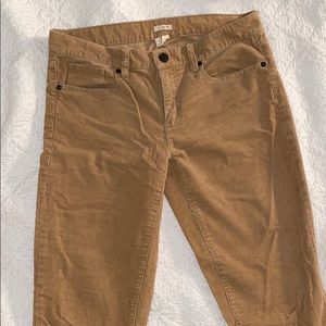 J.Crew Toothpick Corduroy tan pants